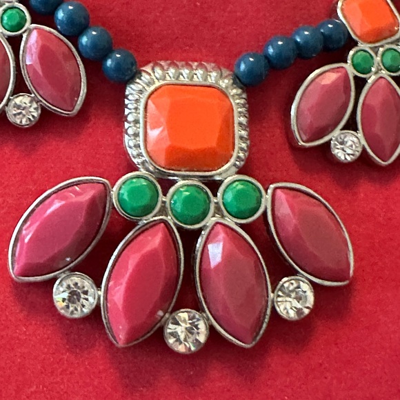 LIA SOPHIA Retired NECKLACE Adjustable CHOKER Faux Colored BEADS Faceted UNIQUE - Picture 3 of 12